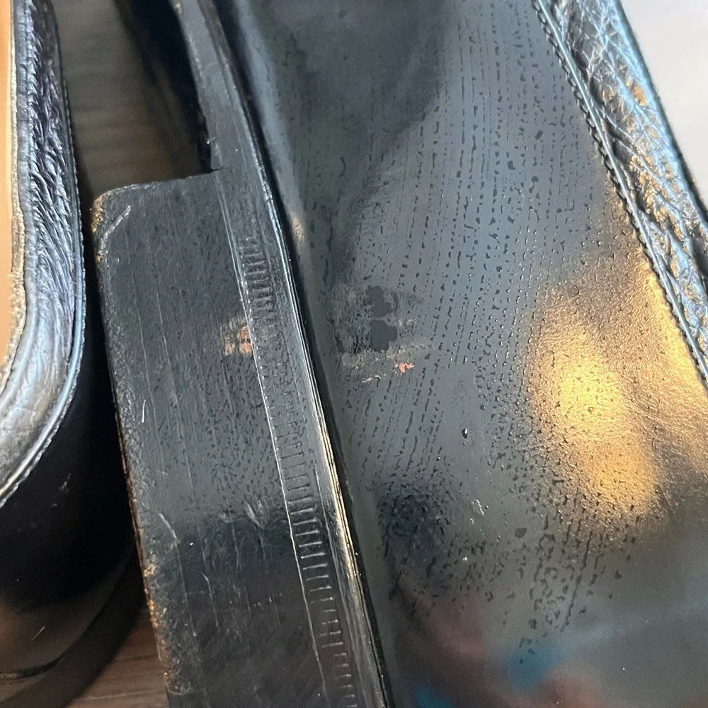 Moreschi Black Leather Slip-On Loafers with Gold Bit Size 10‎
